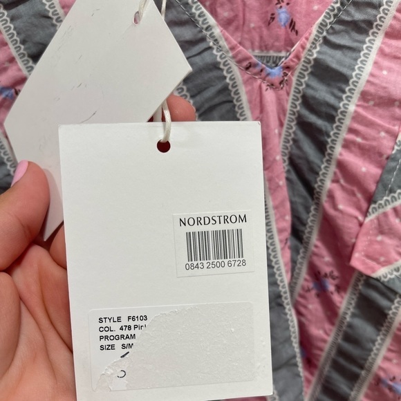 Ganni Oversized Striped Blouse In Pink Nectar Size S/M - Picture 4 of 6